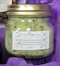 Load image into Gallery viewer, Eucalyptus Spearmint Herbal Bath Salt Jar
